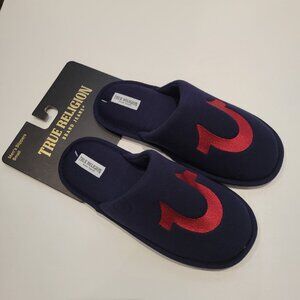 TRUE RELIGION Men's Horseshoe Slippers - Navy Size S (7-8 US) NEW
